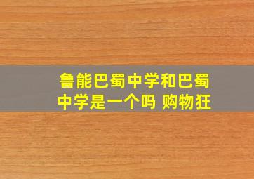 鲁能巴蜀中学和巴蜀中学是一个吗 购物狂